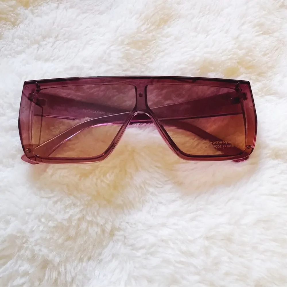 Greta Dark Purple Oversized Statement Sunglasses
